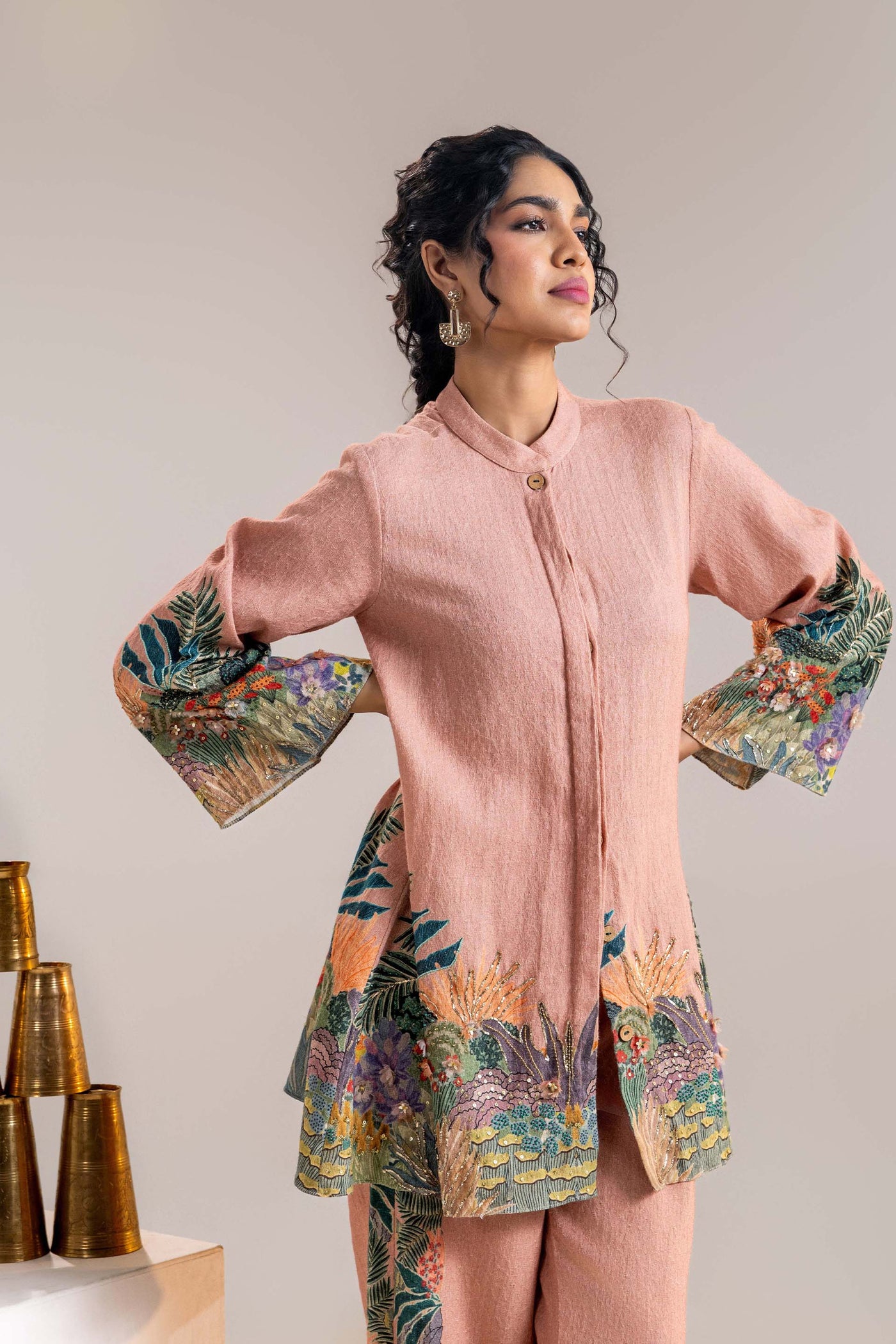 Sougat Paul Kaira Embellished Kurta Set indian designer wear online shopping melange singapore