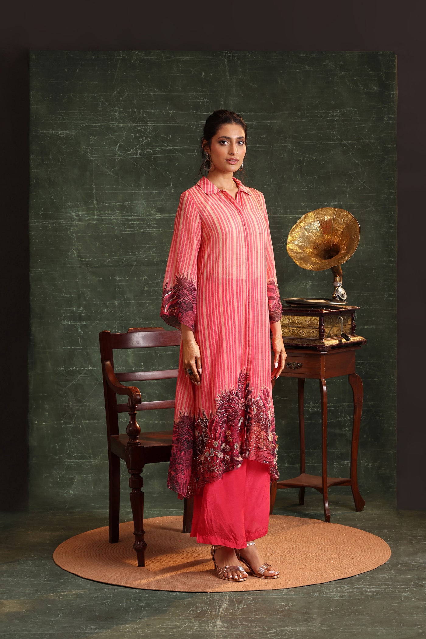 Sougat Paul Kaira Embellished Shirt Kurta Set indian designer wear online shopping melange singapore
