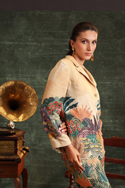 Sougat Paul Kaira Embroidered Blazer Set indian designer wear online shopping melange singapore