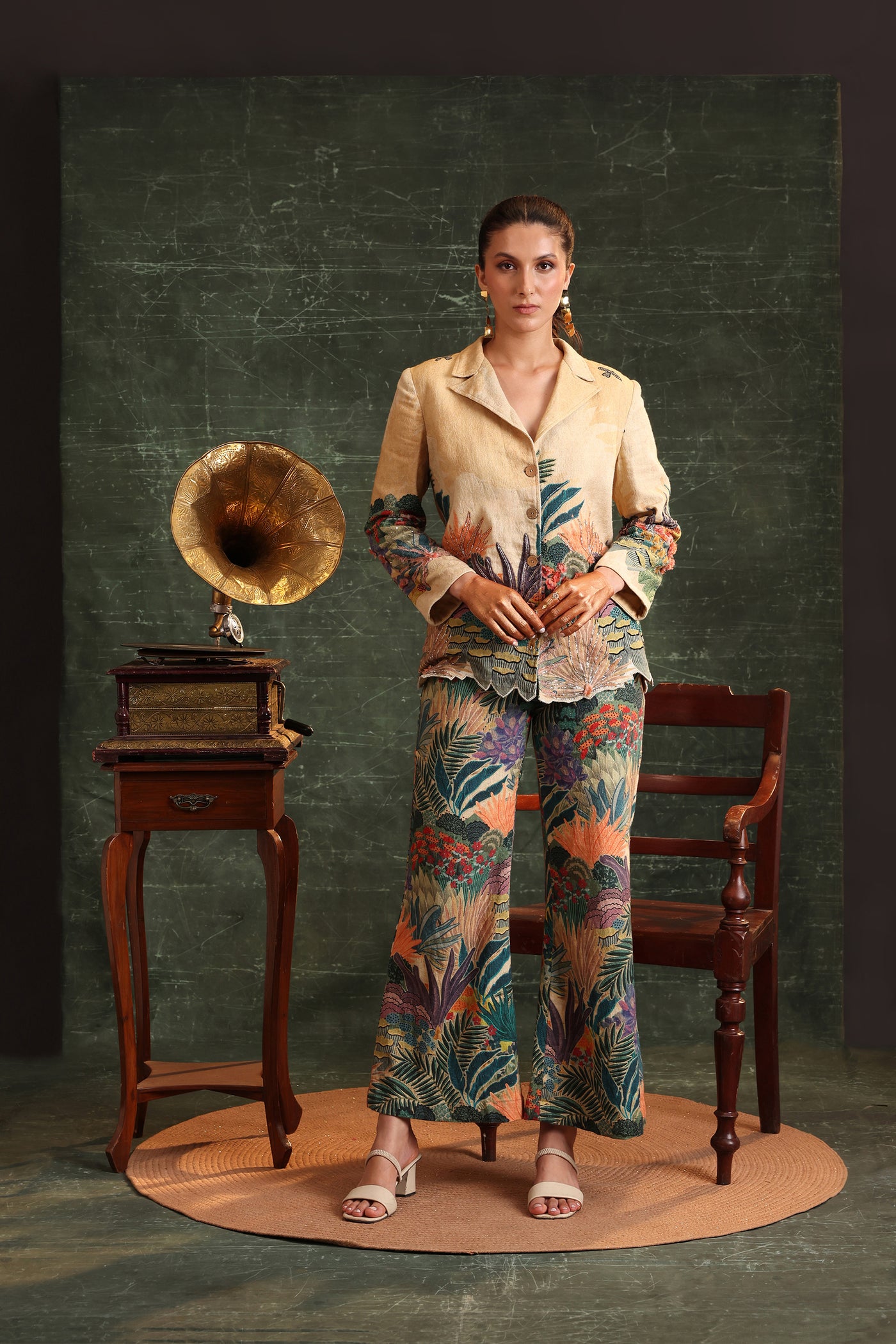 Sougat Paul Kaira Embroidered Blazer Set indian designer wear online shopping melange singapore