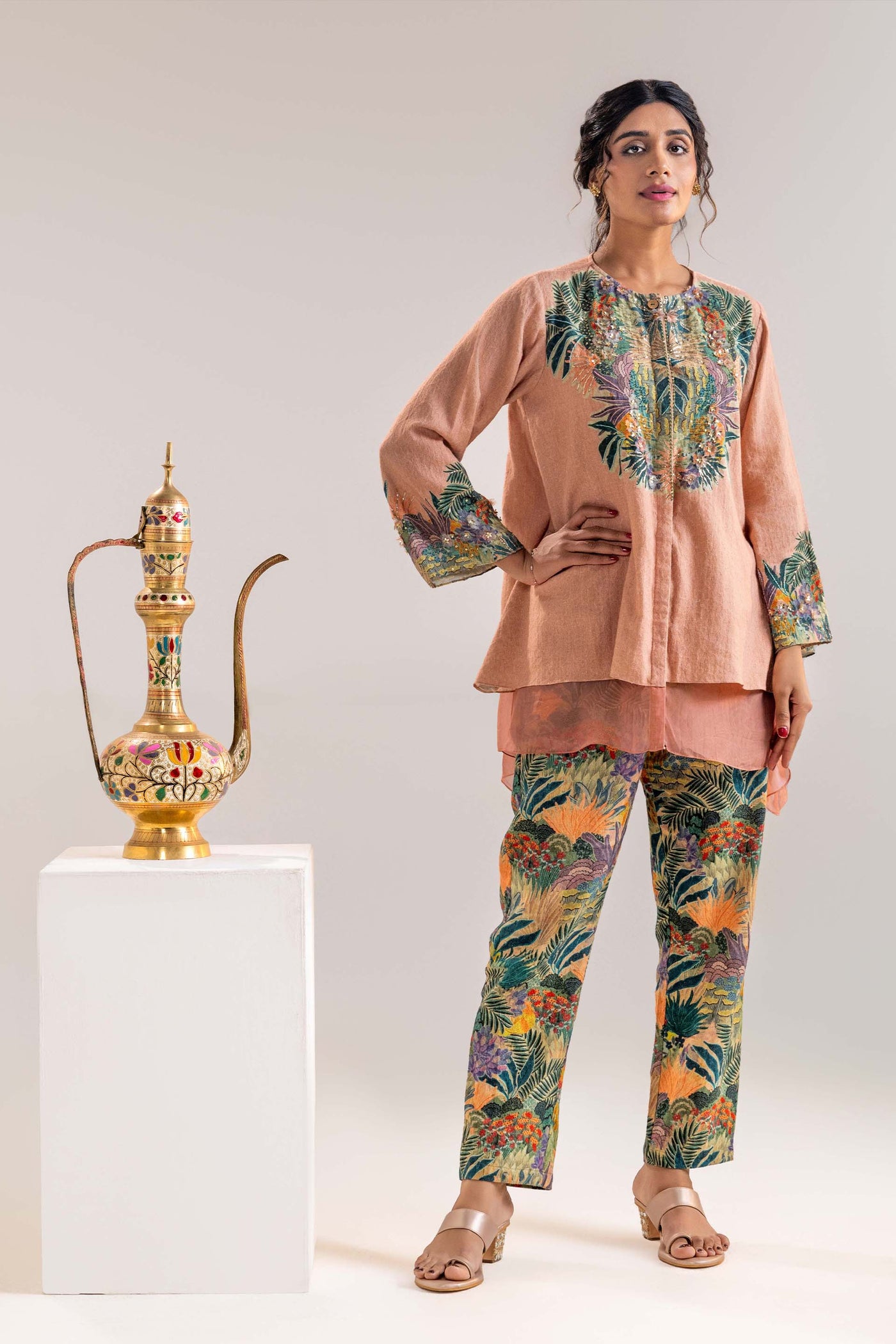 Sougat Paul Kaira Embroidered Kurta Set indian designer wear online shopping melange singapore