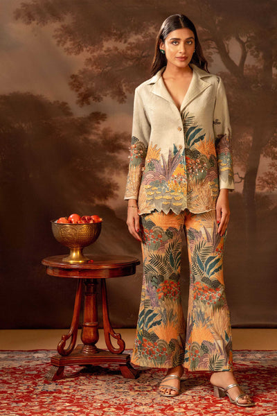 Sougat Paul Kaira Embroidered Blazer Set indian designer wear online shopping melange singapore