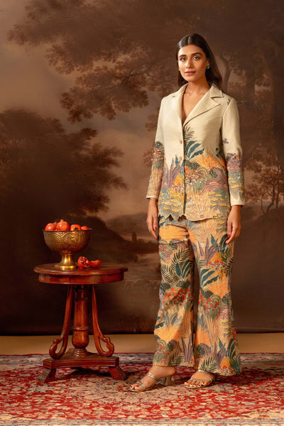 Sougat Paul Kaira Embroidered Blazer Set indian designer wear online shopping melange singapore