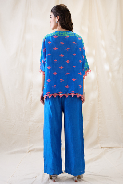 Sougat Paul Kitchra Appliqued Kimono Co-ord Set Indian designer wear online shopping melange singapore