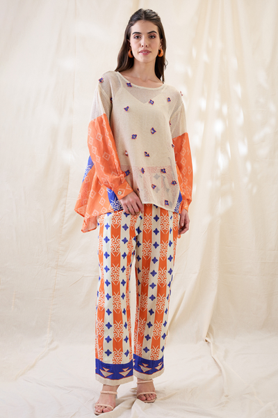 Sougat Paul Kitchra Appliqued Co-ord Set Indian designer wear online shopping melange singapore