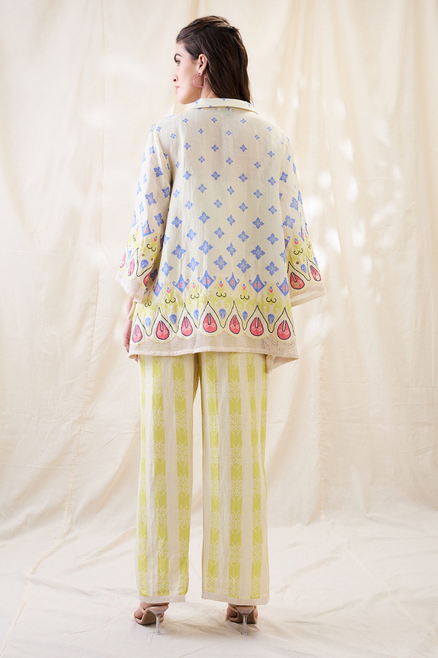 Sougat Paul Kitchra Appliqued Co-ord Set Indian designer wear online shopping melange singapore