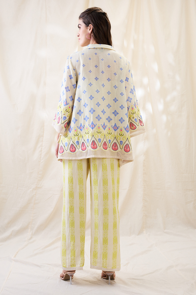 Sougat Paul Kitchra Appliqued Co-ord Set Indian designer wear online shopping melange singapore