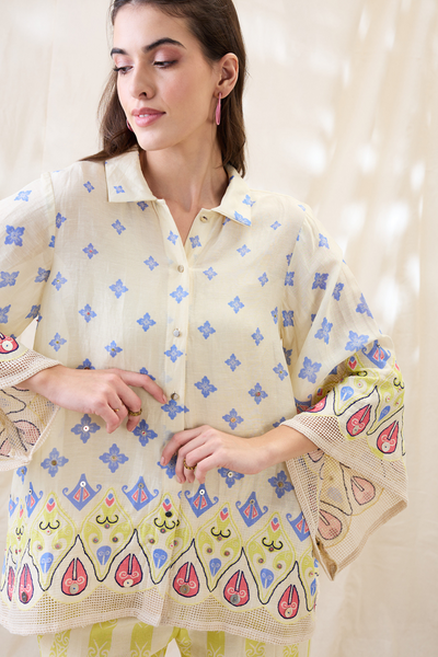 Sougat Paul Kitchra Appliqued Co-ord Set Indian designer wear online shopping melange singapore