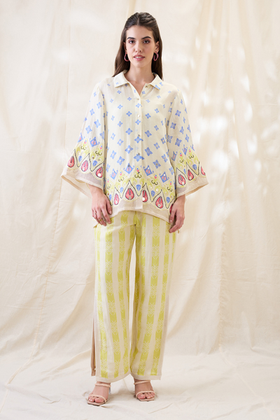 Sougat Paul Kitchra Appliqued Co-ord Set Indian designer wear online shopping melange singapore