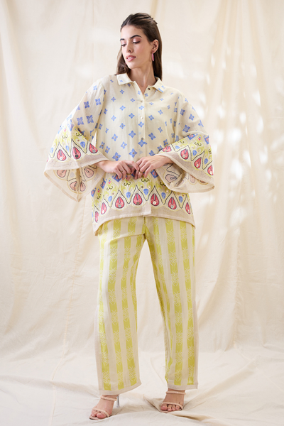 Sougat Paul Kitchra Appliqued Co-ord Set Indian designer wear online shopping melange singapore