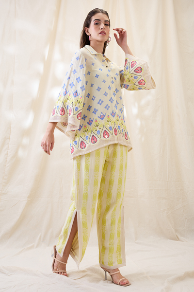 Sougat Paul Kitchra Appliqued Co-ord Set Indian designer wear online shopping melange singapore