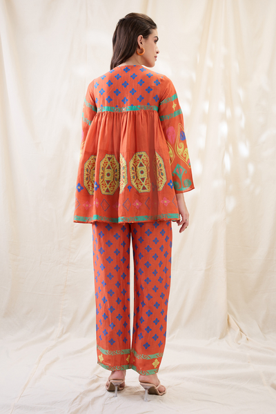 Sougat Paul Kitchra Printed  Co-ord Set Indian designer wear online shopping melange singapore