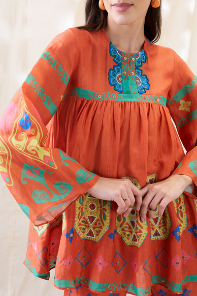 Sougat Paul Kitchra Printed  Co-ord Set Indian designer wear online shopping melange singapore