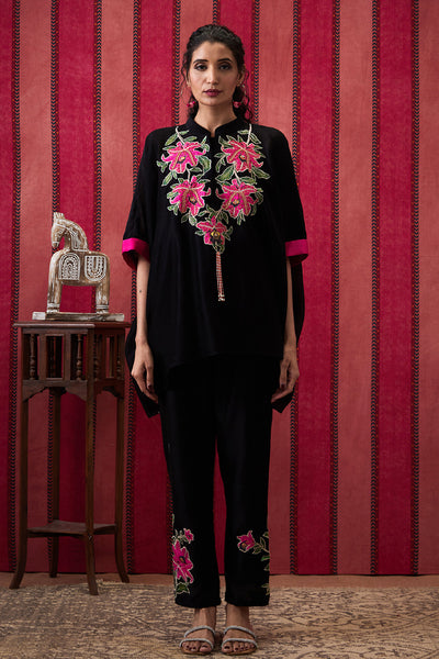 Sougat Paul Mehr Applique Kimono Top With Pants indian designer wear online shopping melange singapore