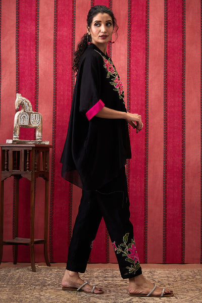 Sougat Paul Mehr Applique Kimono Top With Pants indian designer wear online shopping melange singapore