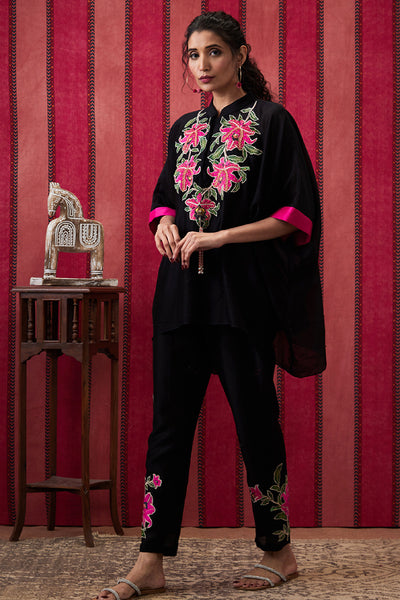 Sougat Paul Mehr Applique Kimono Top With Pants indian designer wear online shopping melange singapore
