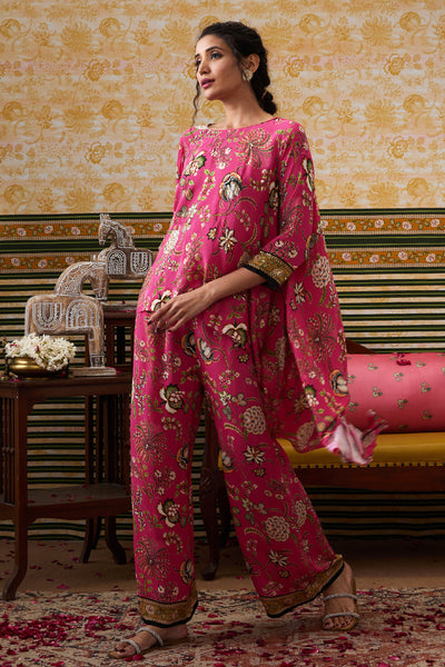 Sougat Paul Mehr Embroidered Asymmetric Co-Ord Set indian designer wear online shopping melange singapore