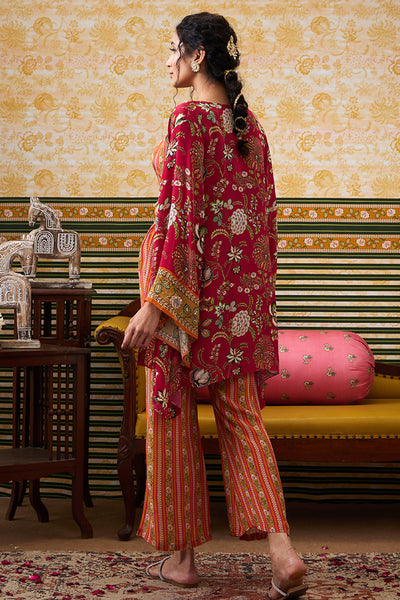 Sougat Paul Mehr Embroidered  Co-ord Set With Kimono Jacket indian designer wear online shopping melange singapore