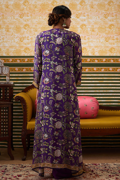 Sougat Paul Mehr Printed Drape Dress With Jacket indian designer wear online shopping melange singapore