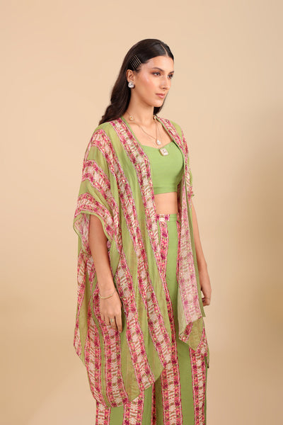Sougat Paul Naqsh Embellished Palazzo Set With Cape indian designer wear online shopping melange singapore