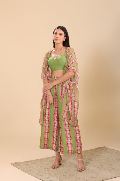 Sougat Paul Naqsh Embellished Palazzo Set With Cape indian designer wear online shopping melange singapore