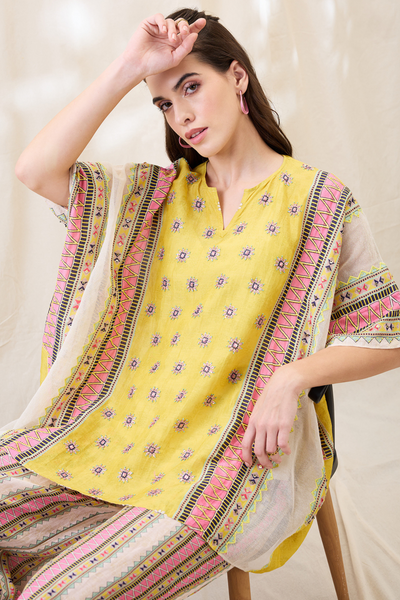 Sougat Paul Nooma Printed Kimono Co-ord Set Indian designer wear online shopping melange singapore