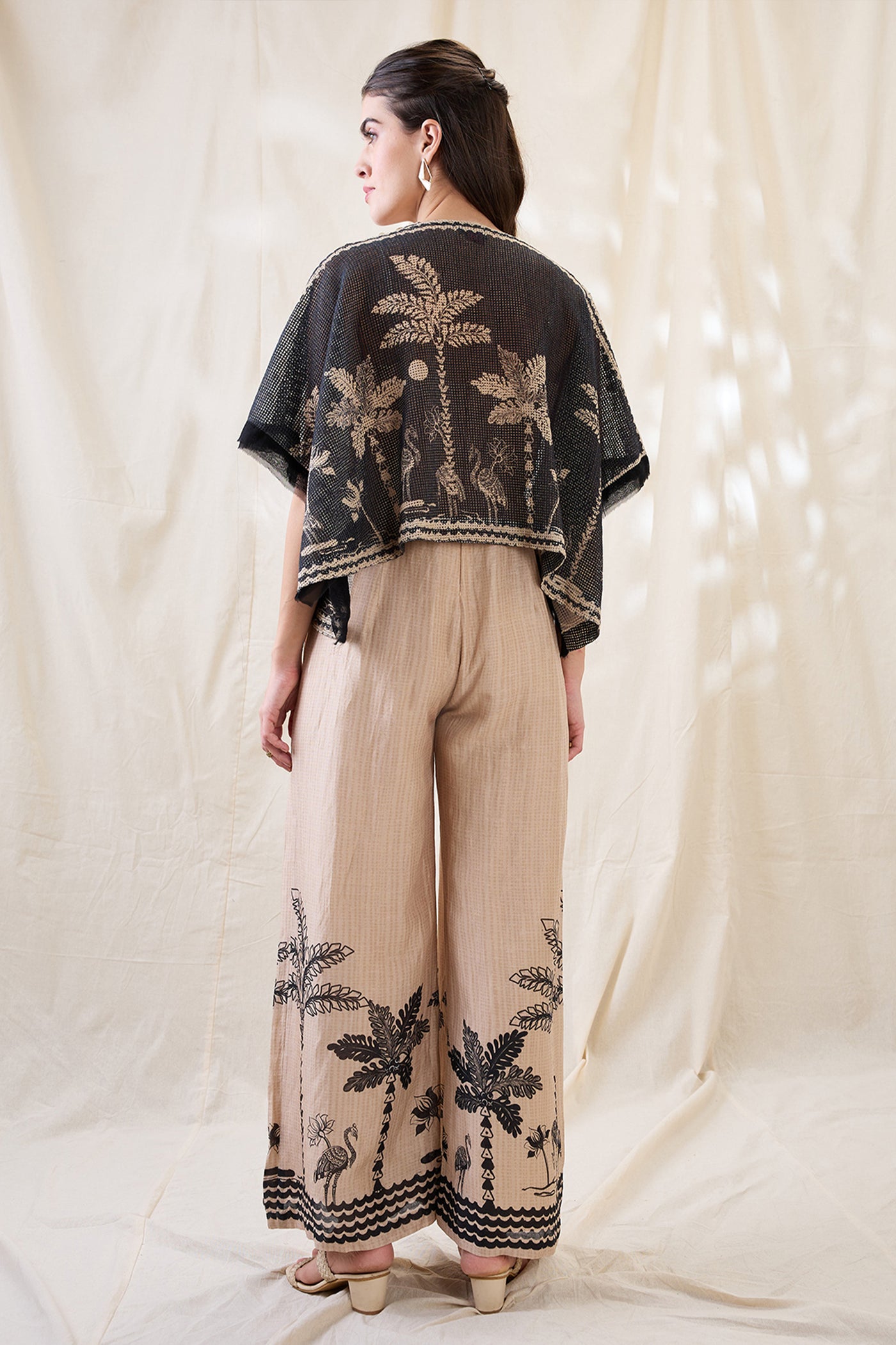 Sougat Paul Noorani Printed Jumpsuit With Embroidered Jacket indian designer wear online shopping melange singapore 