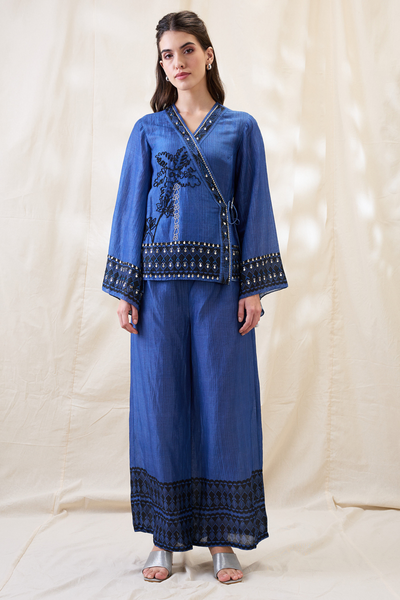 Sougat Paul Noorani Embellished Angarkha Set Indian designer wear online shopping melange singapore