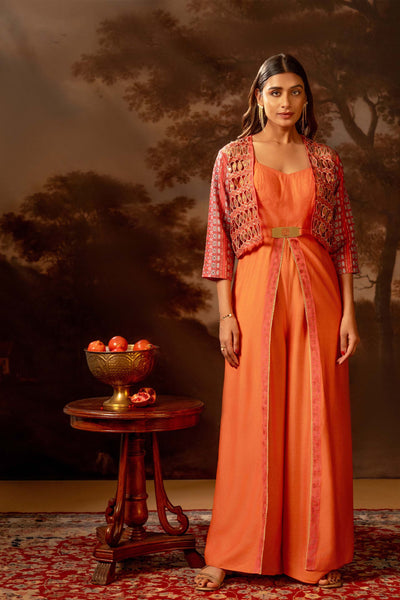 Sougat Paul Orani Embroidered Jumpsuit Set indian designer wear online shopping melange singapore
