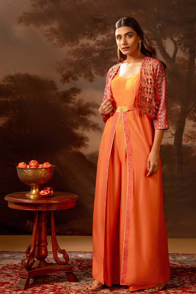 Sougat Paul Orani Embroidered Jumpsuit Set indian designer wear online shopping melange singapore
