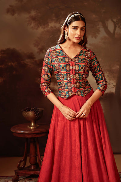 Sougat Paul Orani Embroidered Skirt Set indian designer wear online shopping melange singapore