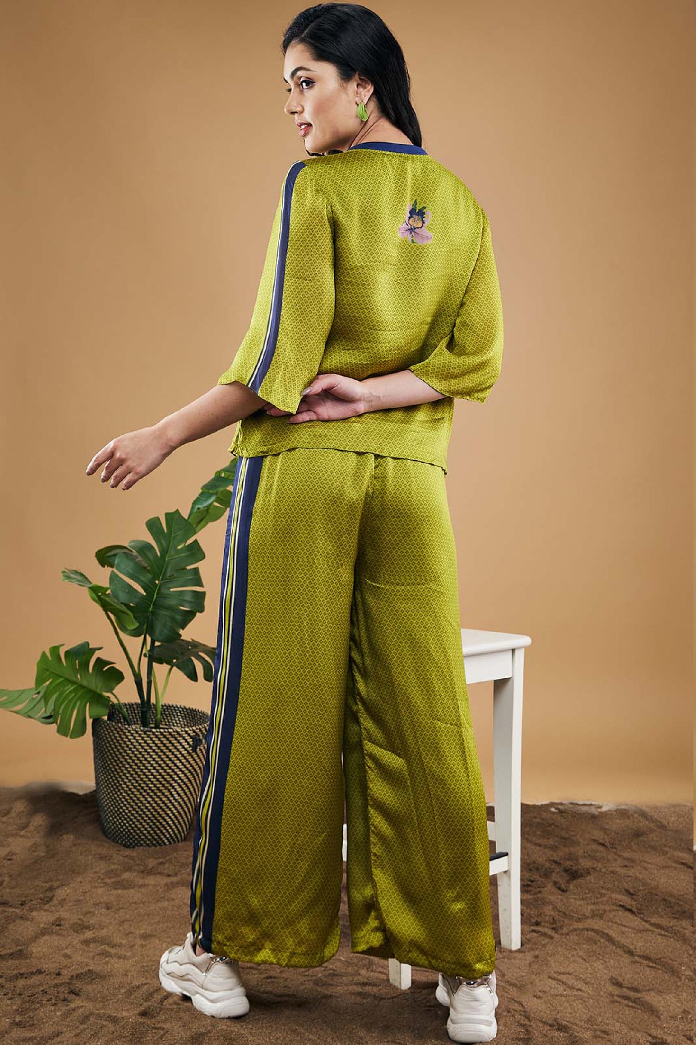 Sougat Paul Orchid Bloom Printed Co-Ord Set indian designer wear online shopping melange singapore