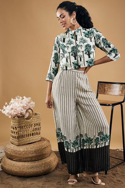 Sougat Paul Palm Bay Printed Co-Ord Set indian designer wear online shopping melange singapore