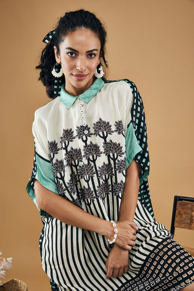 Sougat Paul Palm Bay Printed Kimono Dress indian designer wear online shopping melange singapore