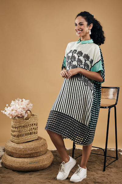 Sougat Paul Palm Bay Printed Kimono Dress indian designer wear online shopping melange singapore