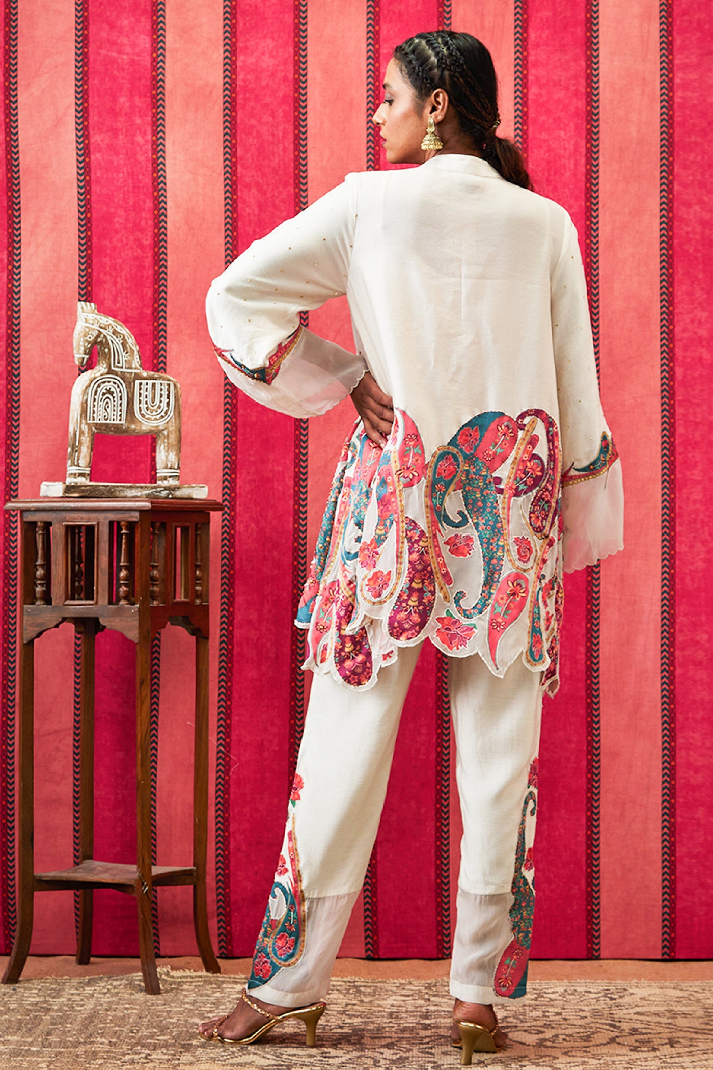 Sougat Paul Qala Applique Co-ord Set indian designer wear online shopping melange singapore