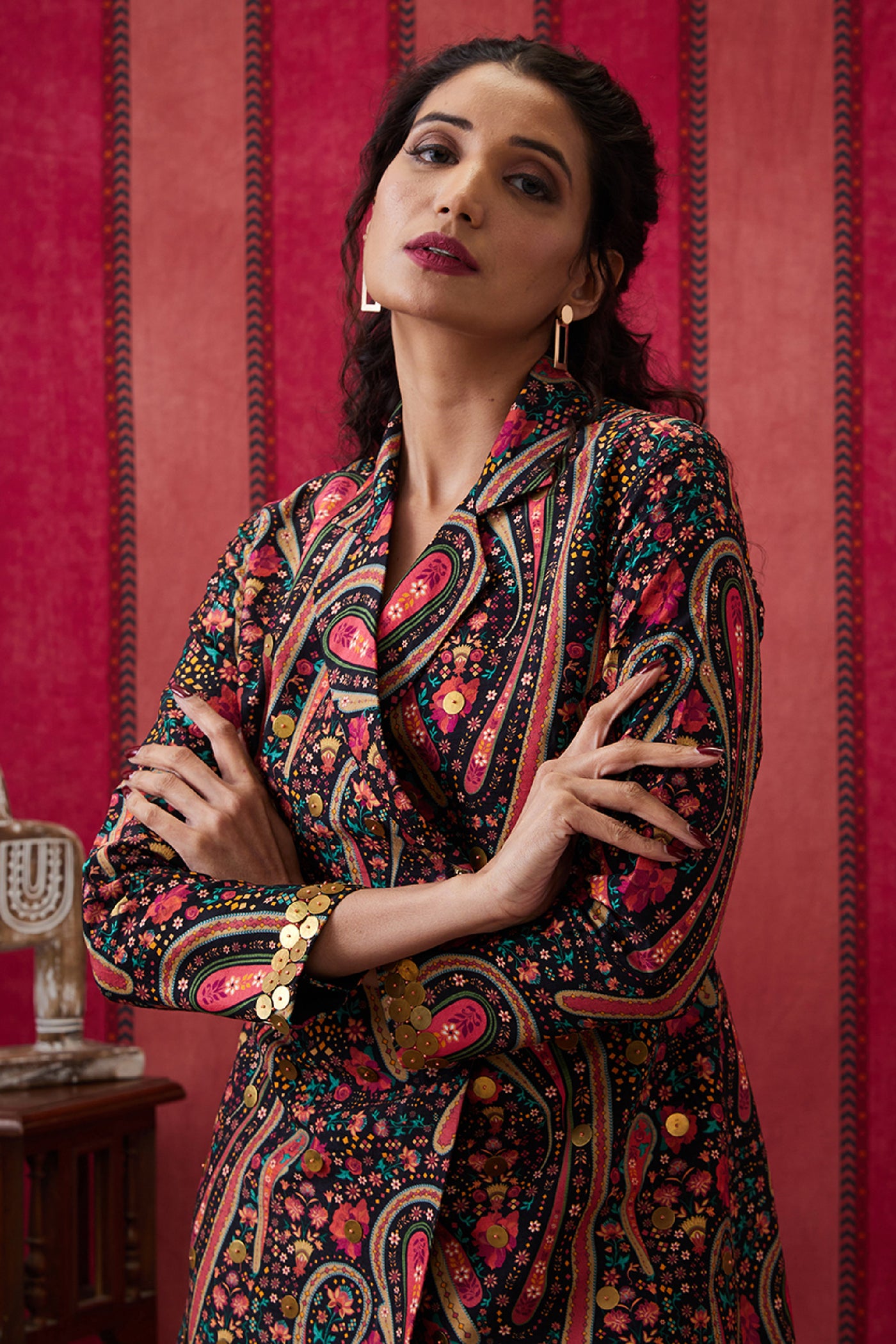 Sougat Paul Qala Embellished Blazer Co-ord Set indian designer wear online shopping melange singapore