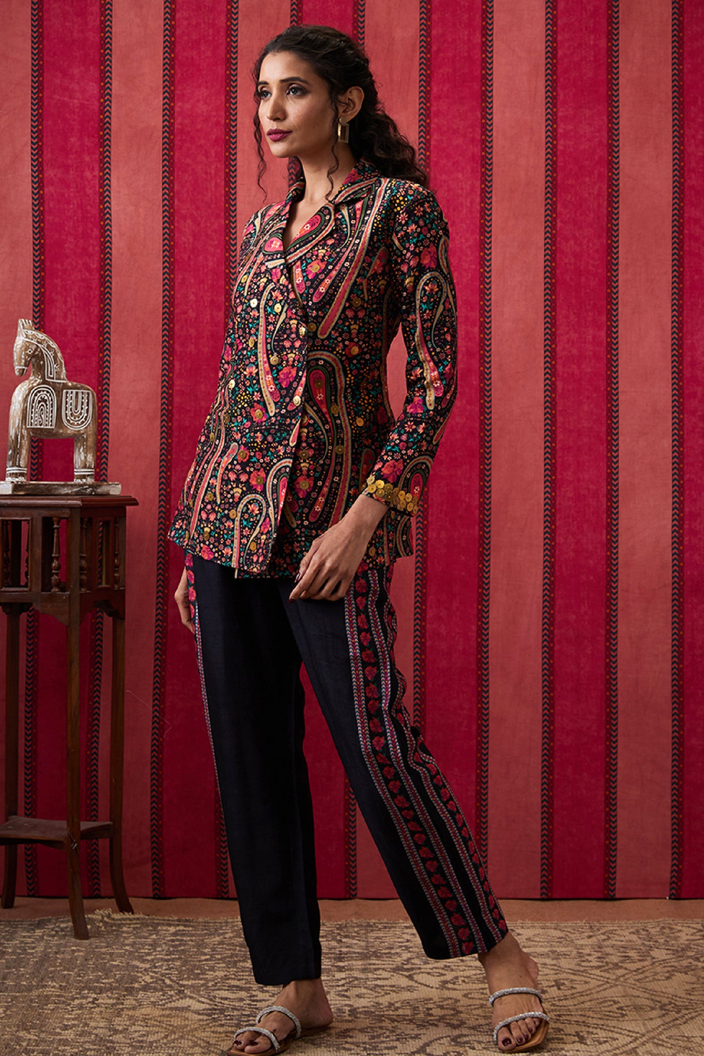 Sougat Paul Qala Embellished Blazer Co-ord Set indian designer wear online shopping melange singapore