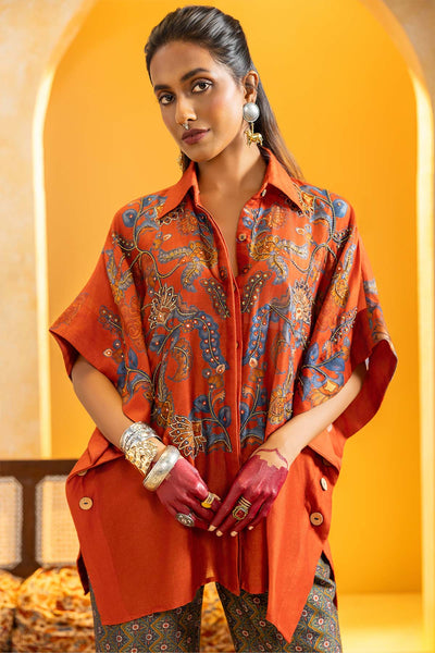 Sougat Paul Rangtara Embellished Co-ord Set Multi indian designer wear online shopping melange singapore 