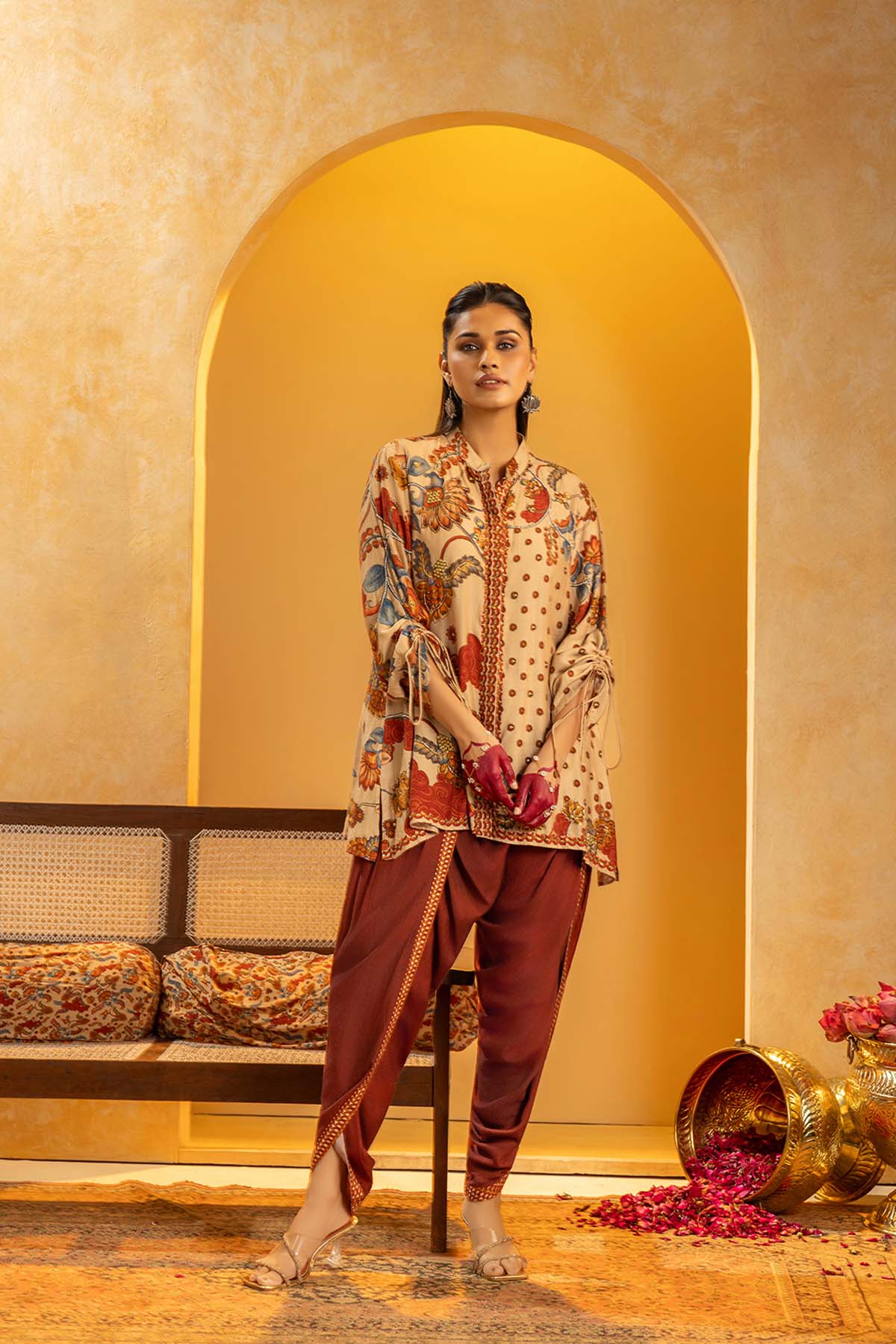 Sougat Paul Rangtara Embellished Dhoti Set indian designer wear online shopping melange singapore
