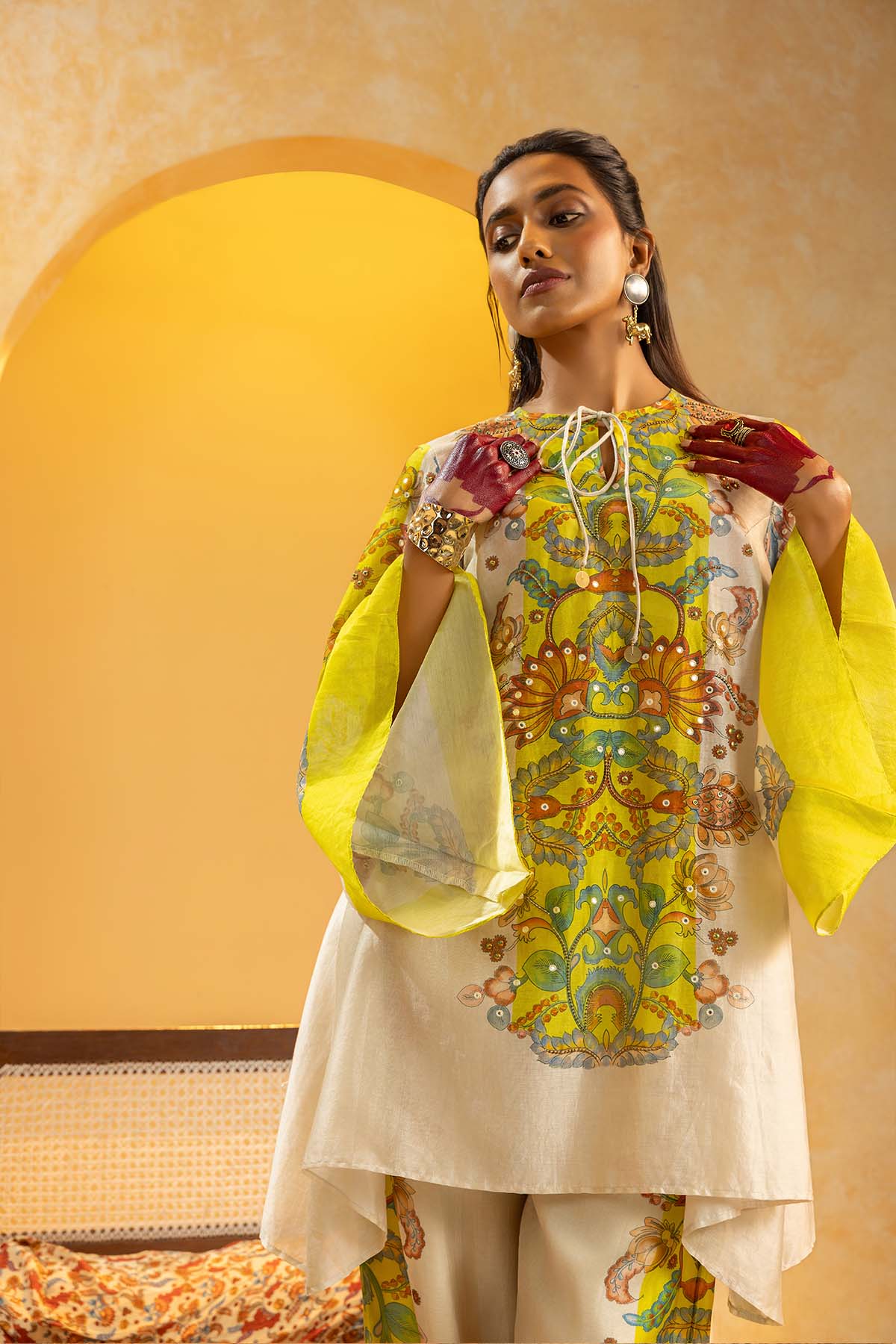 Sougat Paul Rangtara Embellished Kurta Set indian designer wear online shopping melange singapore 