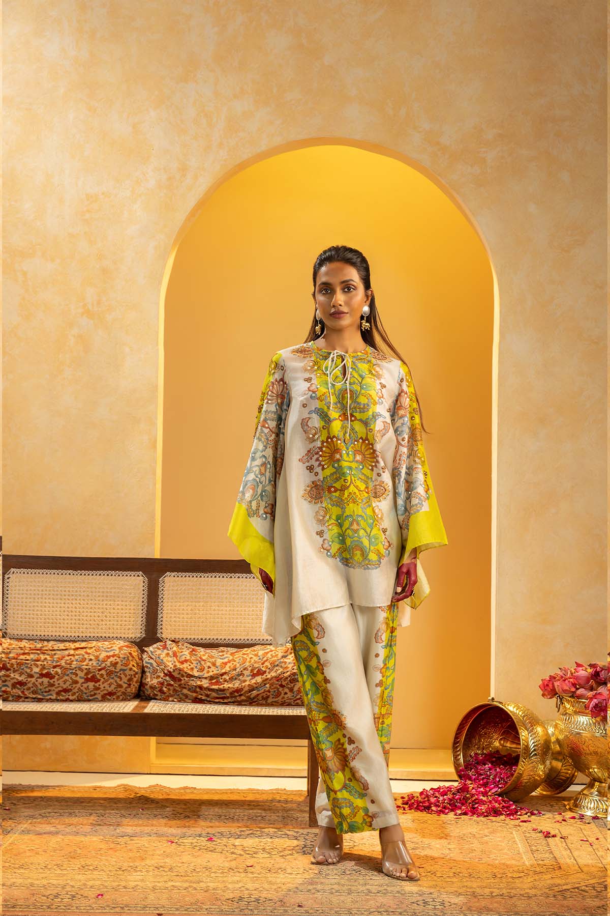 Sougat Paul Rangtara Embellished Kurta Set indian designer wear online shopping melange singapore 