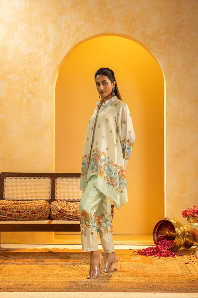 Sougat Paul Rangtara Embellished Kurta Set Off White indian designer wear online shopping melange singapore 