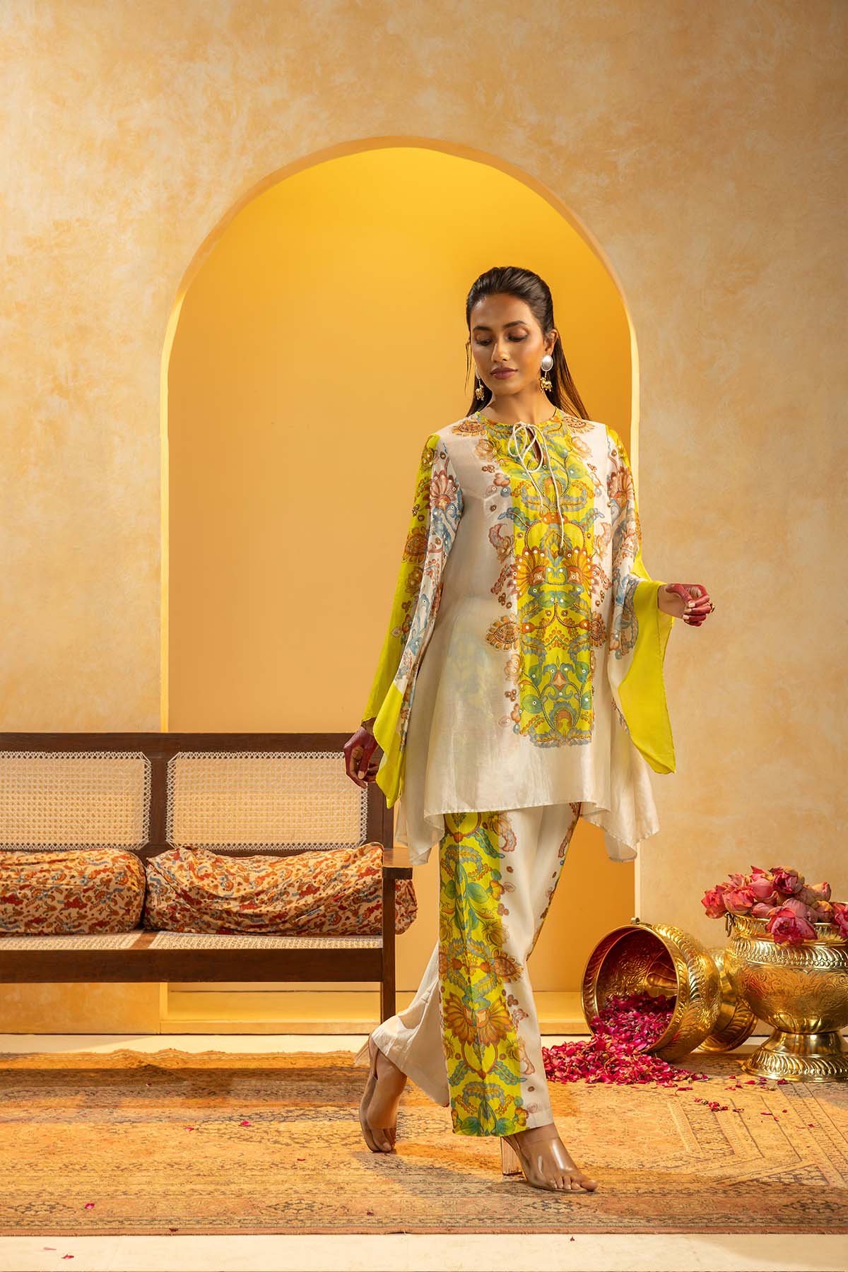 Sougat Paul Rangtara Embellished Kurta Set indian designer wear online shopping melange singapore 