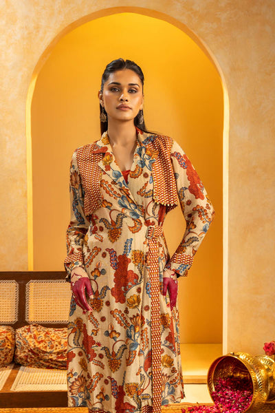 Sougat Paul Rangtara Embellished Layered Kurta Set indian designer wear online shopping melange singapore 