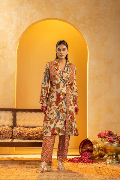 Sougat Paul Rangtara Embellished Layered Kurta Set indian designer wear online shopping melange singapore 