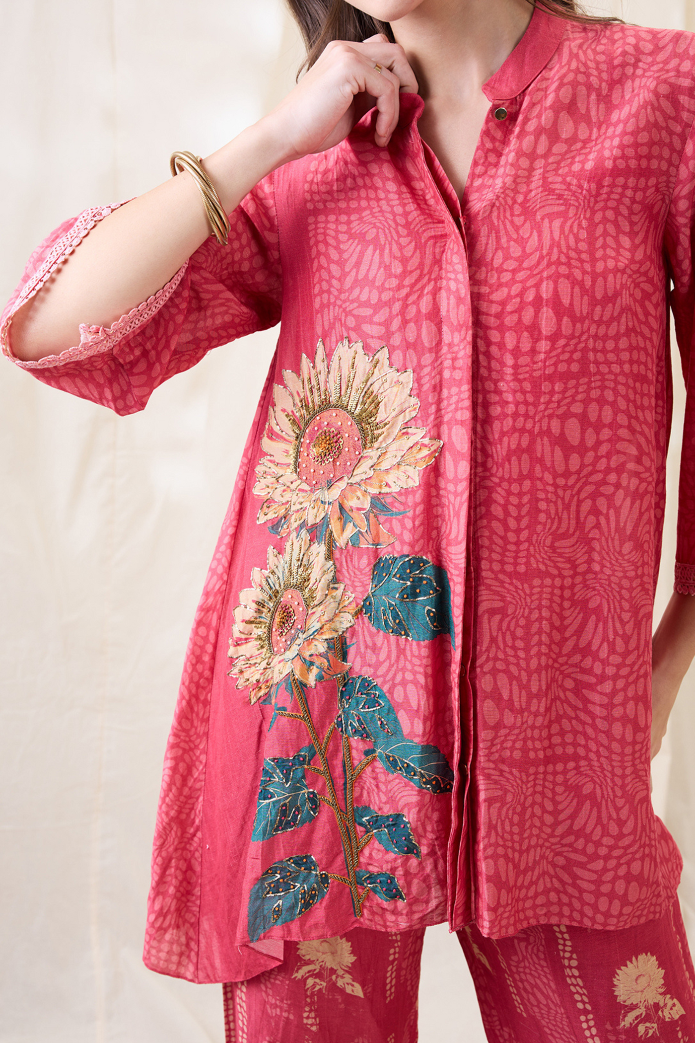 Sougat Paul Ravya Embroidered Co-ord Set Indian designer wear online shopping melange singapore