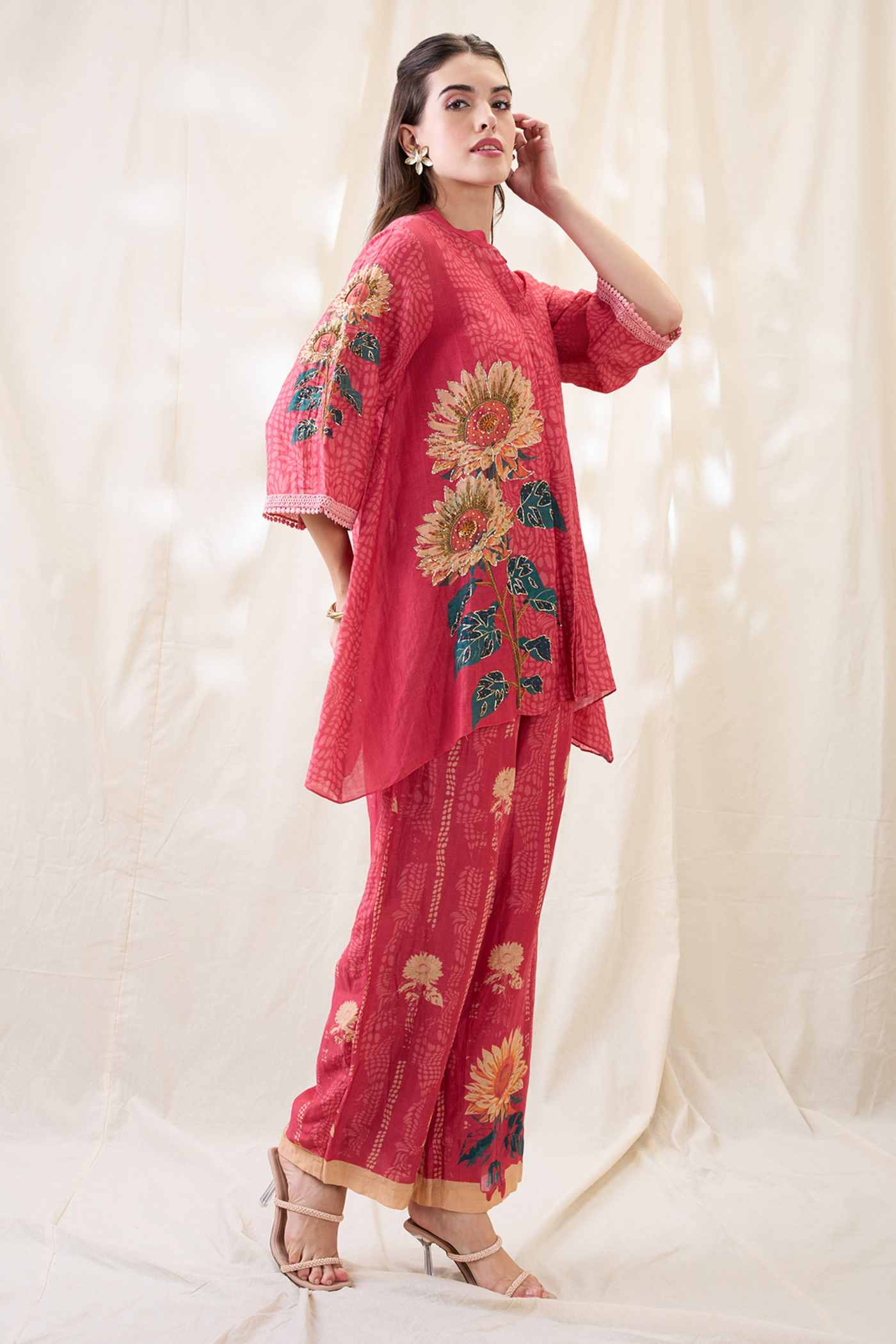 Sougat Paul Ravya Embroidered Co-ord Set Indian designer wear online shopping melange singapore