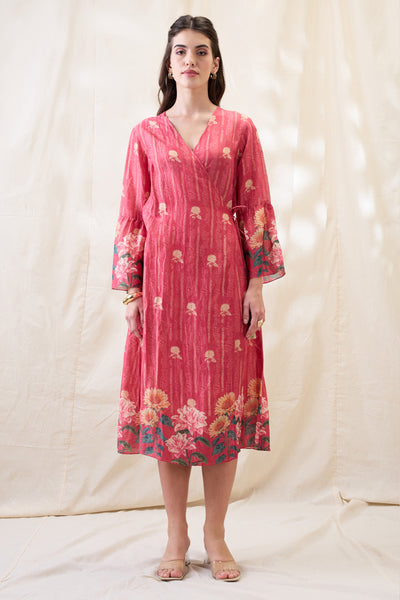 Sougat Paul Ravya Front Overlapped Dress indian designer wear online shopping melange singapore 
