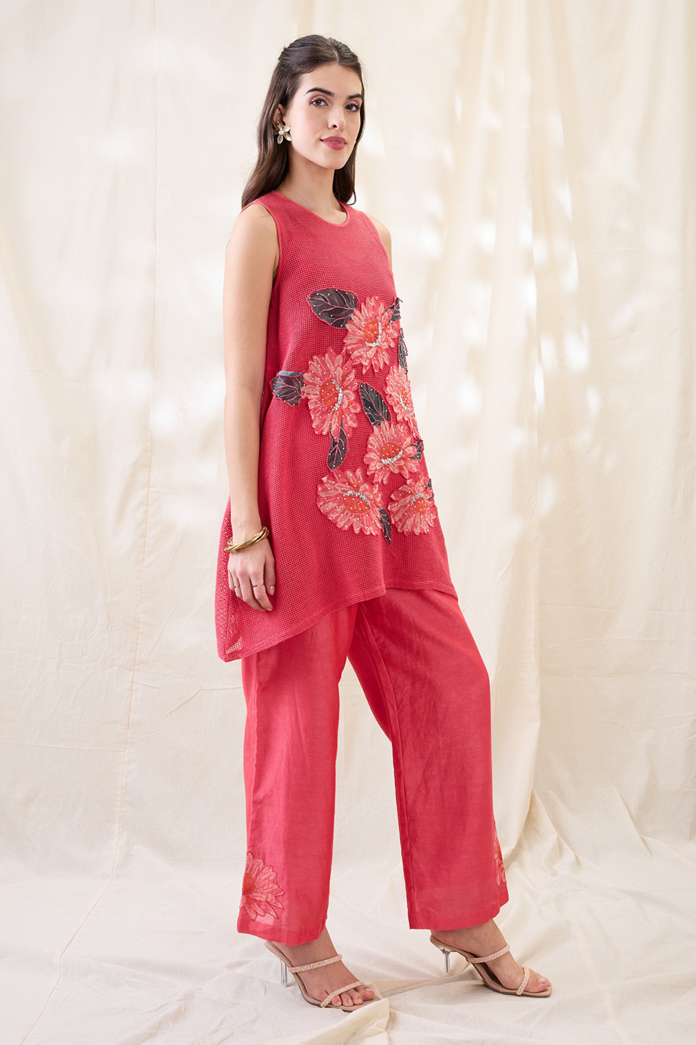 Sougat Paul Ravya Ravya Appliqued Co-ord Set Indian designer wear online shopping melange singapore